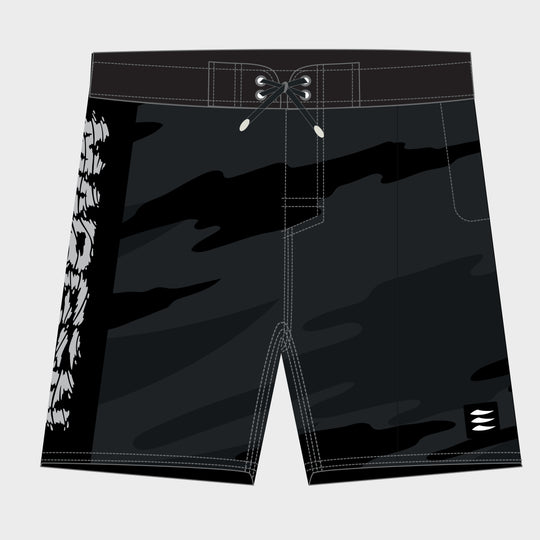 MARGEN Men Quick Dry Boardshorts (Black Camo)