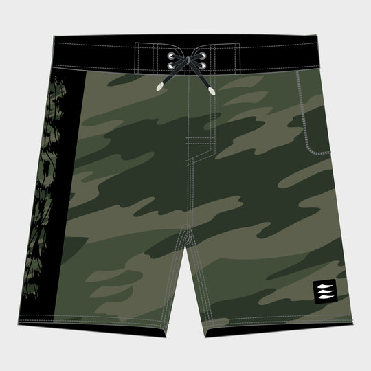 MARGEN Men Quick Dry Boardshorts (Green Camo)