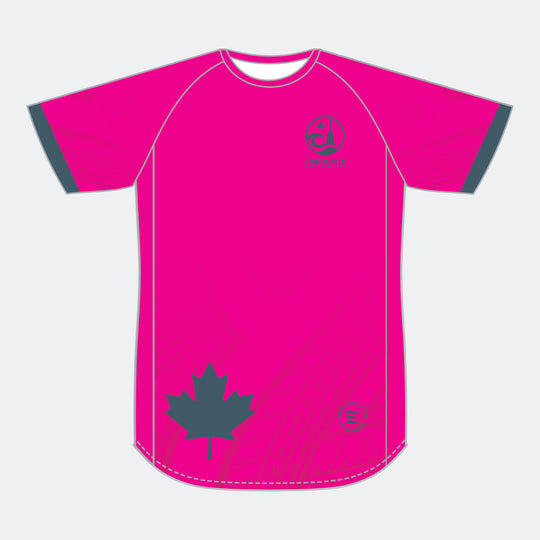 TRUE NORTH Men Racer Short Sleeve (Small Maple Leaf - Design 2)