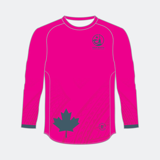 TRUE NORTH Men Racer Long Sleeve (Small Maple Leaf - Design 2)