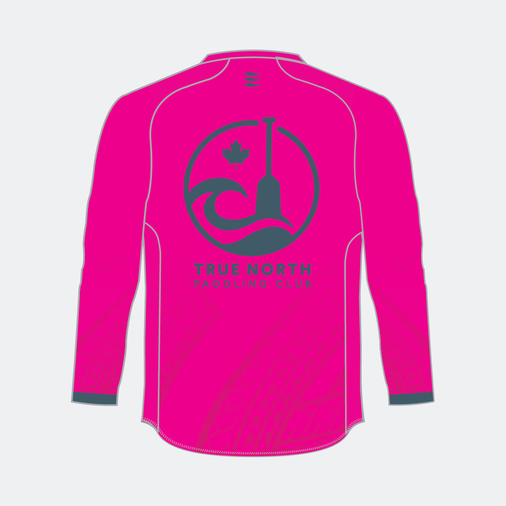 TRUE NORTH Men Racer Long Sleeve (Small Maple Leaf - Design 2)