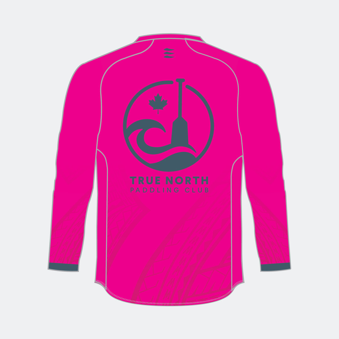 TRUE NORTH Men Racer Long Sleeve (Small Maple Leaf - Design 2)