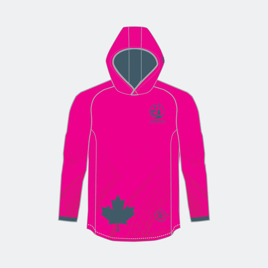 TRUE NORTH Men Racer Hoodie (Small Maple Leaf - Design 2)