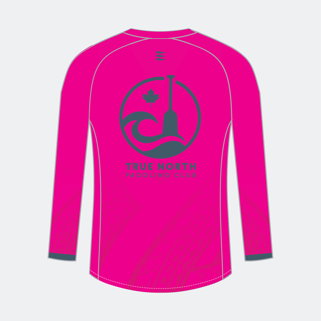 TRUE NORTH Women Racer Long Sleeve (Small Maple Leaf - Design 2)