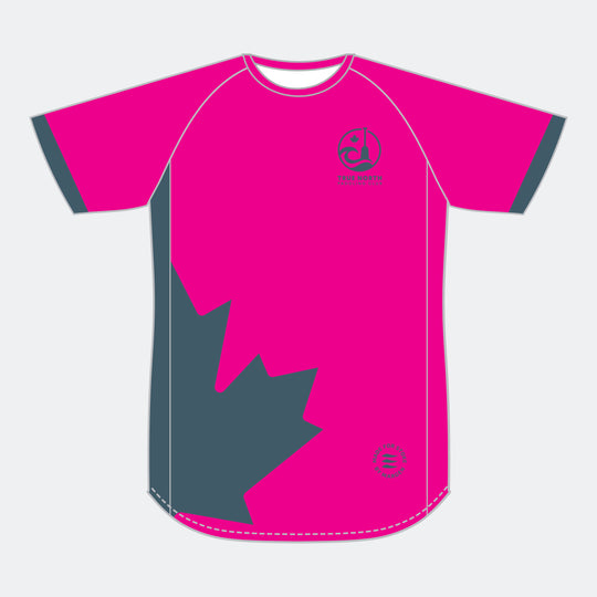 TRUE NORTH Men Racer Short Sleeve (Large Maple Leaf - Design 1)