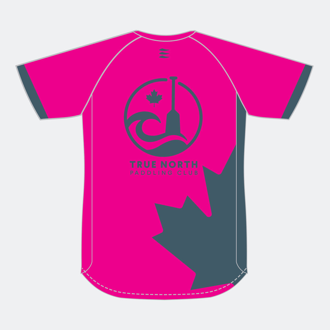 TRUE NORTH Men Racer Short Sleeve (Large Maple Leaf - Design 1)