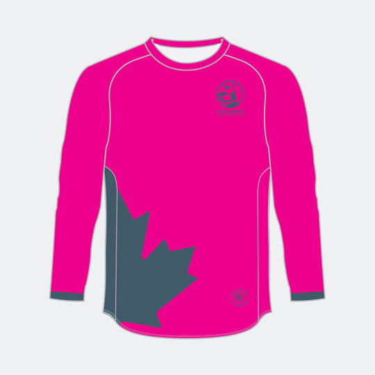 TRUE NORTH Men Racer Long Sleeve (Large Maple Leaf - Design 1)