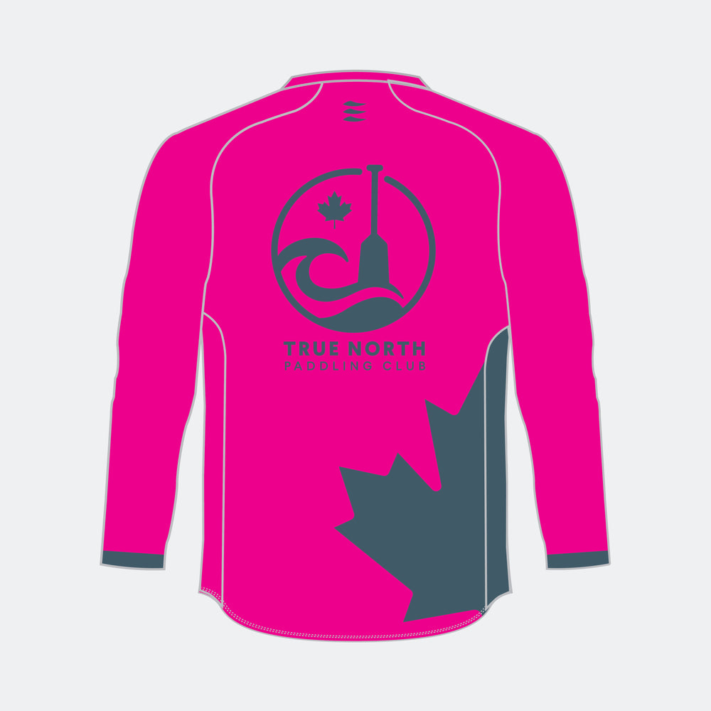 TRUE NORTH Men Racer Long Sleeve (Large Maple Leaf - Design 1)