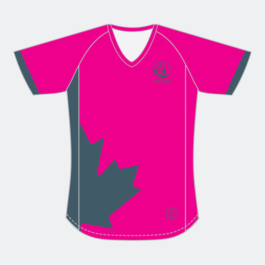 TRUE NORTH Wome Racer Short Sleeve (Large Maple Leaf - Design 1)