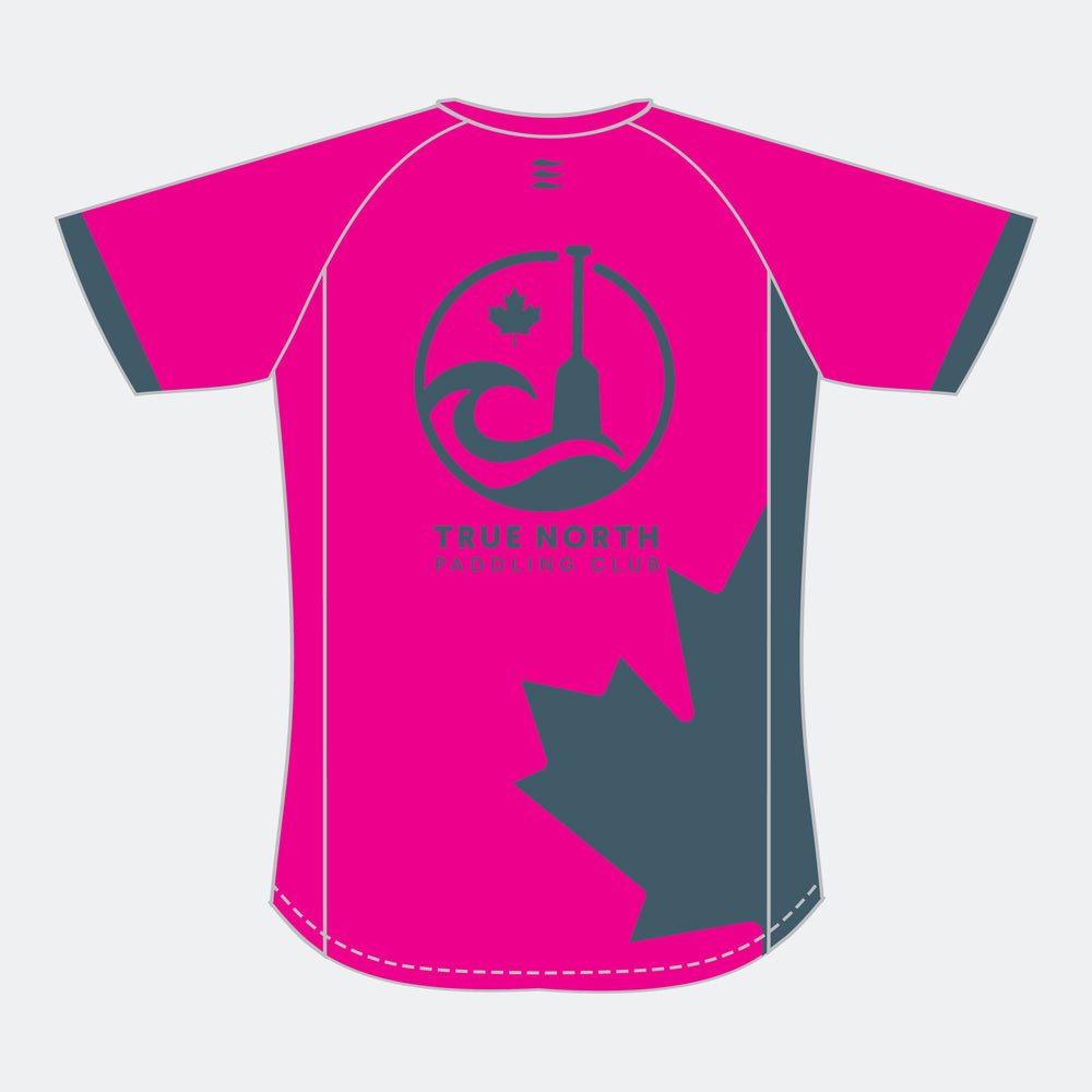 TRUE NORTH Wome Racer Short Sleeve (Large Maple Leaf - Design 1)