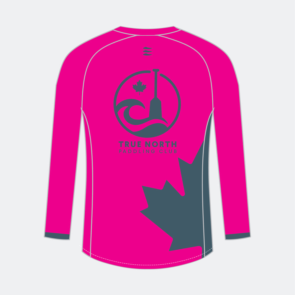 TRUE NORTH Women Racer Long Sleeve (Large Maple Leaf - Design 1)