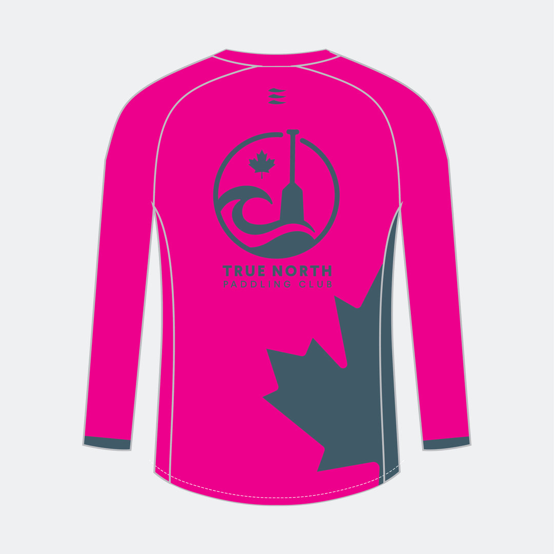 TRUE NORTH Women Racer Long Sleeve (Large Maple Leaf - Design 1)