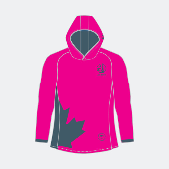 TRUE NORTH Women Racer Hoodie (Large Maple Leaf - Design 1)