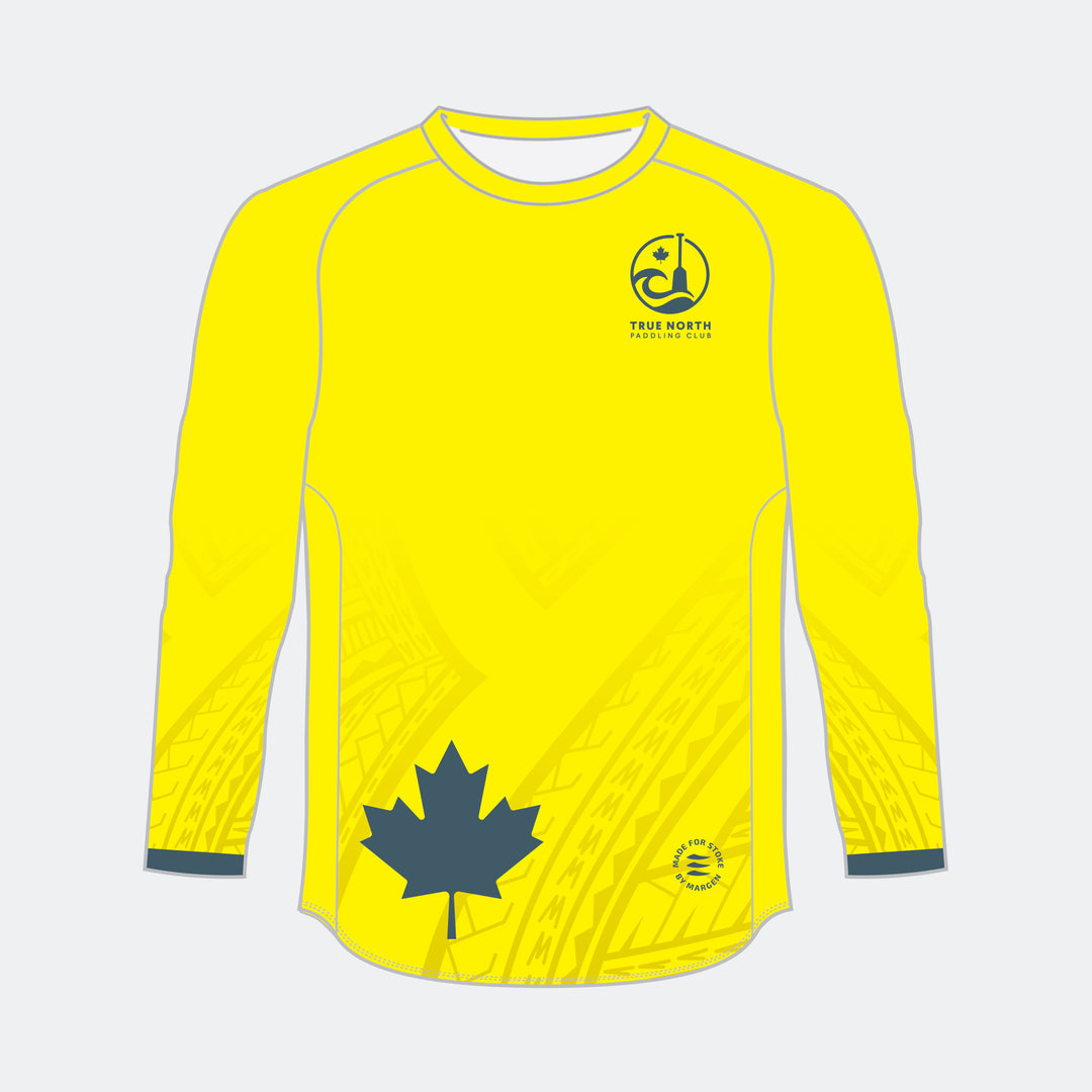 TRUE NORTH Men Racer Long Sleeve (Small Maple Leaf - Design 2)