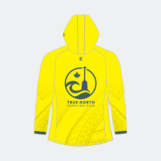 TRUE NORTH Women Racer Hoodie (Small Maple Leaf - Design 2)