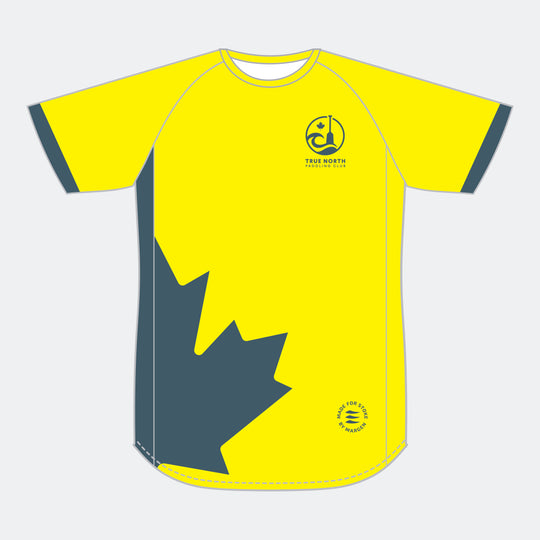 TRUE NORTH Men Racer Short Sleeve (Large Maple Leaf - Design 1)