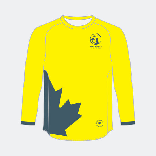 TRUE NORTH Men Racer Long Sleeve (Large Maple Leaf - Design 1)