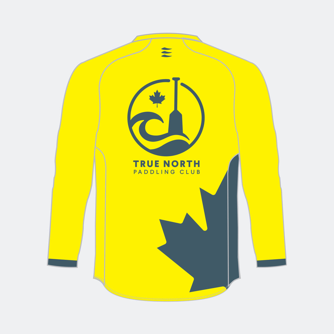 TRUE NORTH Men Racer Long Sleeve (Large Maple Leaf - Design 1)