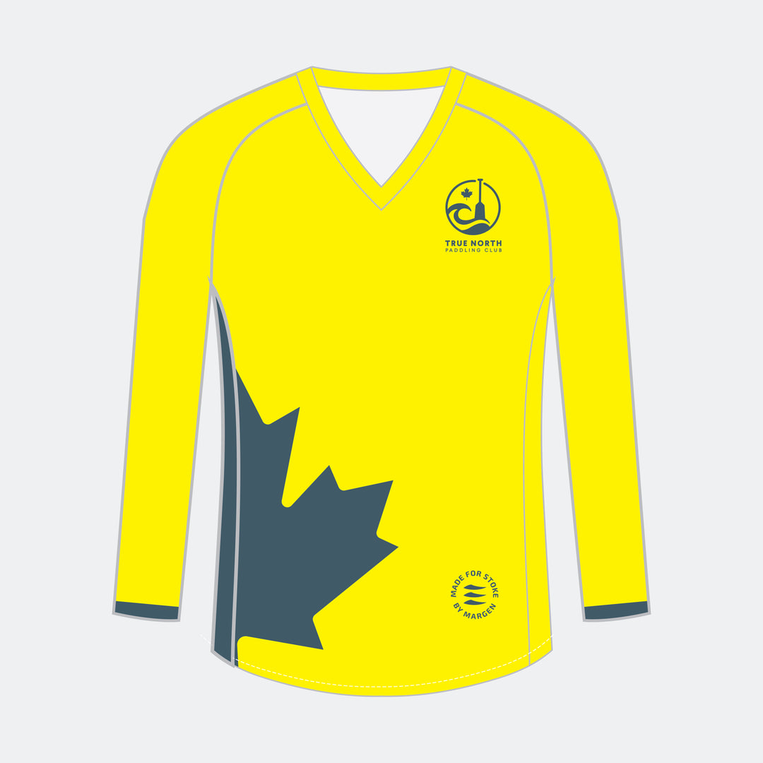 TRUE NORTH Women Racer Long Sleeve (Large Maple Leaf - Design 1)