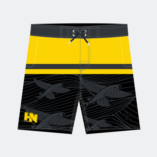 DRIFT Men’s Boardshorts – HUI NALU Edition (Black/Yellow)