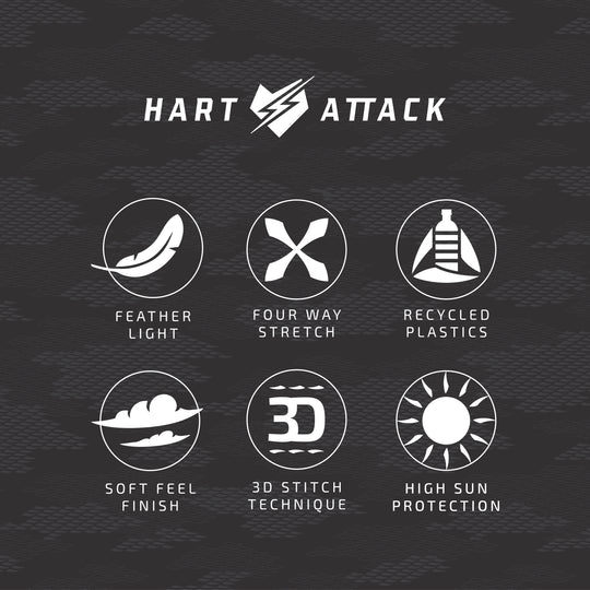 Hart attack black short sleeve tshirt (rashie, rash guard, jersey)