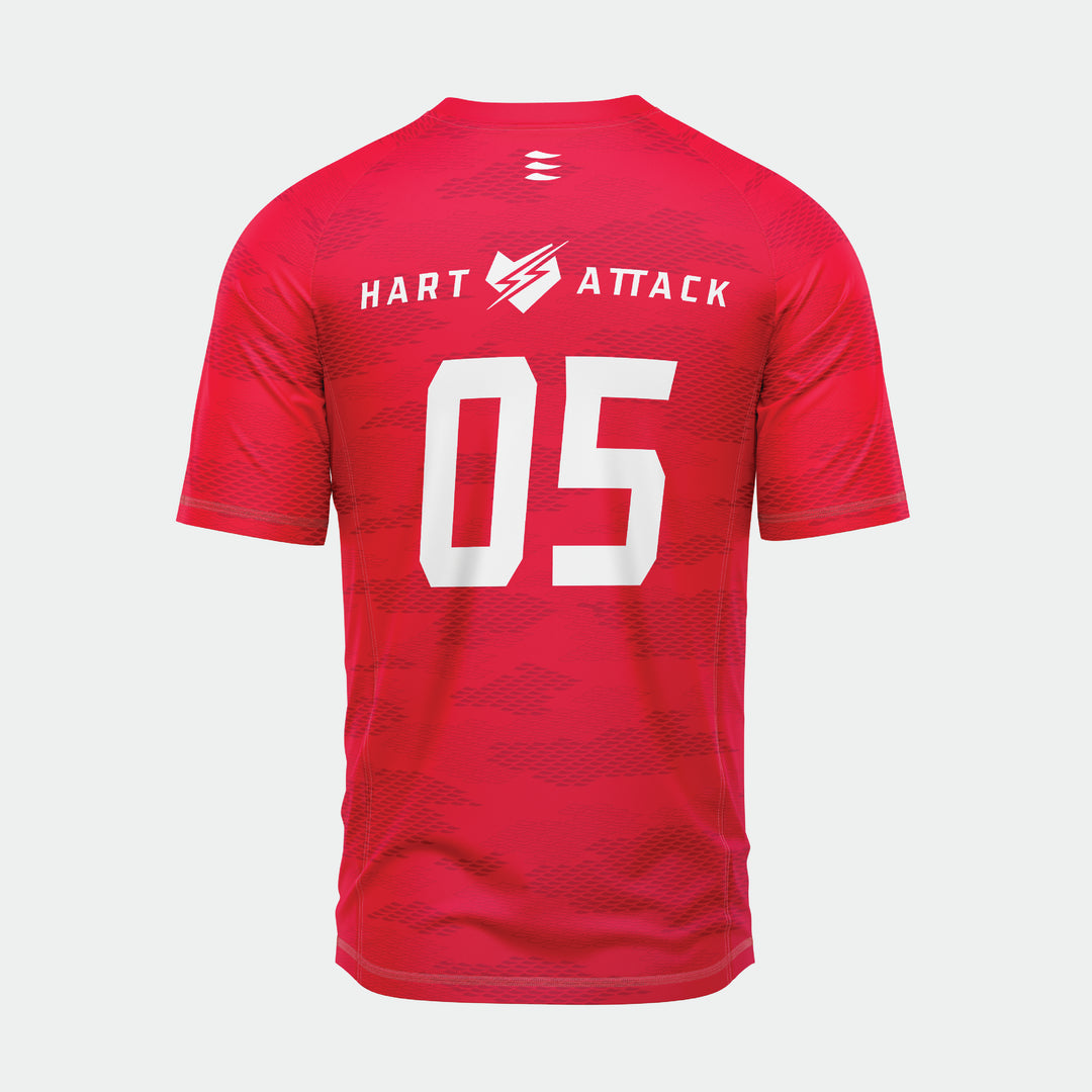 Hart attack red short sleeve tshirt (rashie, rash guard, jersey)