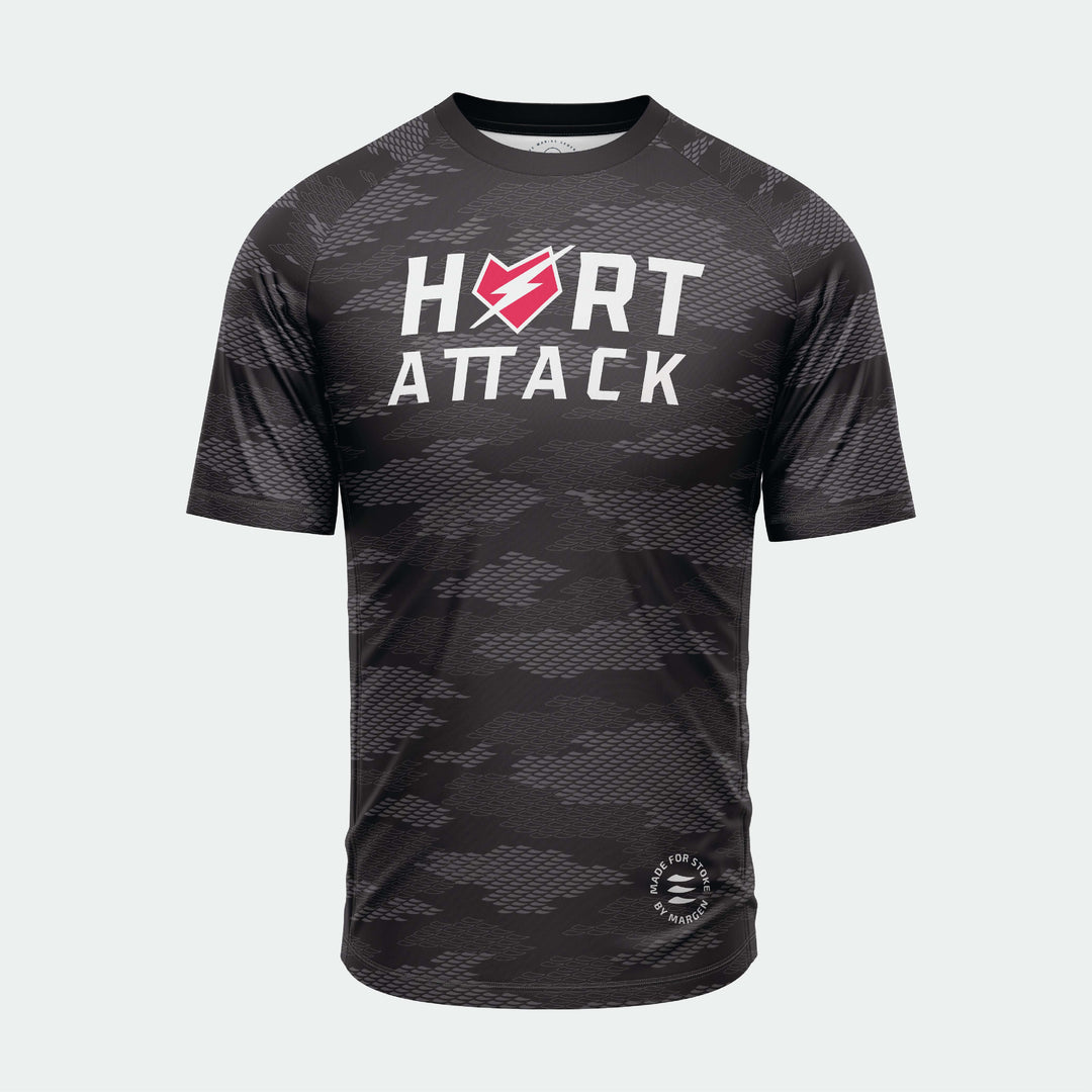 Hart attack black short sleeve tshirt (rashie, rash guard, jersey)